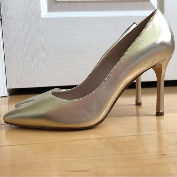 Nine West Shoes - NWOT Nine West Leather Metallic Gold High Heels